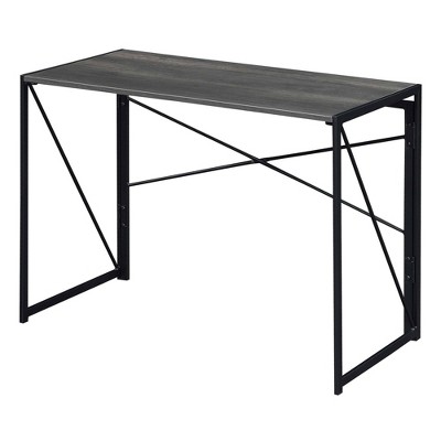 Xtra Folding Desk Charcoal Gray/Black - Breighton Home