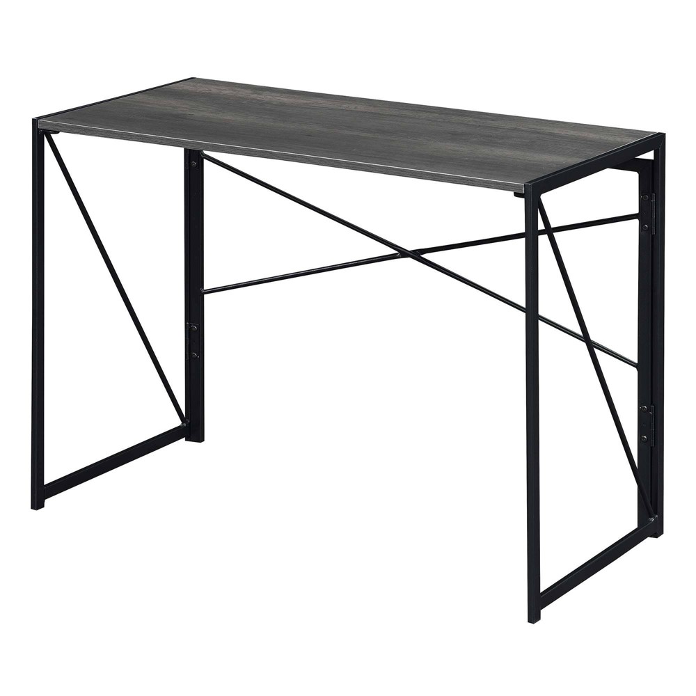 Photos - Office Desk Xtra Folding Desk Charcoal Gray/Black - Breighton Home