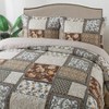 Reversible Floral Quilt Set, Queen Size. 1X Quilt (90 *98 Inch) + 2 X Pillowcase (20 *27 Inch) - 3 of 4