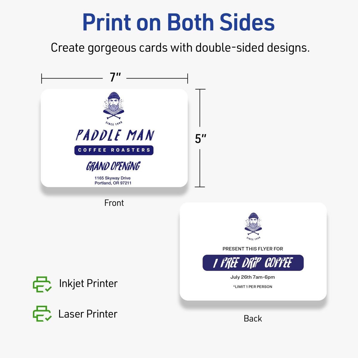 Avery Matte White Invitation Cards, 5" x 7" Rectangle Rounded Corners - thumbnail 6