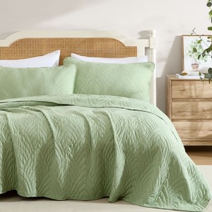 HLC.ME Weston - 3 Piece Quilt Set, Lightweight Bedspread Coverlet Set - 1 of 4