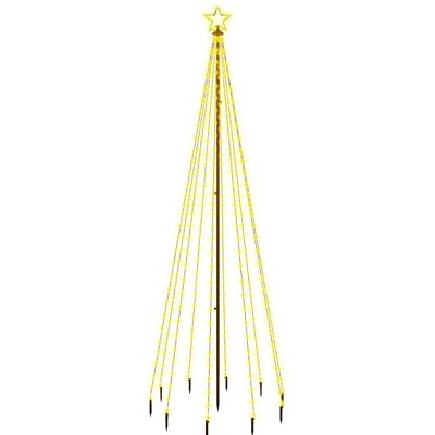 vidaXL Christmas Tree With Spike Warm White Powder-coated steel, copper, PVC - 10 x 3 ft Warm white