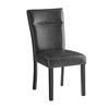 HomeRoots Set of Two Charcoal and Black Faux Leather And Wood Dining Side Chairs - 4 of 4