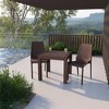LeisureMod Kent Mid-Century 3-Piece Square Outdoor Dining Set with 2 Side Chairs - 2 of 4