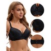 INSPIRE CHIC 3 Pcs for Women's Lace Full Coverage Adjustable Strap Push Up Bras - 3 of 4