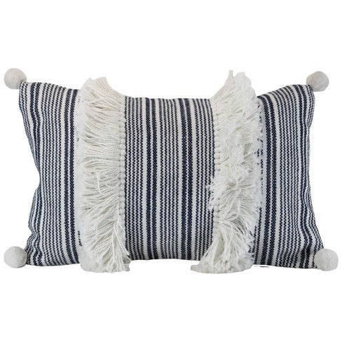 Oversized Oblong Woven Knotted Fringe Decorative Throw Pillow Natural -  Threshold™