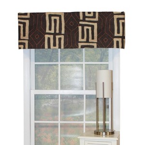 RLF Home Atahaulpa Tailored Window Treatment Premium Quality Valance 3" Rod Pocket 50" x 14" Chocolate - 1 of 3