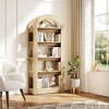 ORRD  Arched Bookshelf, 70.86" Tall 5-Tier Teak Wood Bookcase with 130lb Per Shelf, Modern Display Shelf for Living Room, Office & Bedroom - 3 of 4