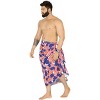LA LEELA Men's Patriotic 4th of July American Flag Summer Sarong Swim Trunk Long Beach Pareo Wrap One Size Cherry Allover US Flag - 3 of 4