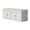 Storage bench w/4 Doors and Adjustable Shelves,ShoeBench w/Removable Cushion & Seating for Entryway Living Room Hallway Bedroom - 3 of 4