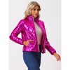 INSPIRE CHIC Women's Holographic Shiny Zipper Metallic Down Puffer Jacket - 3 of 4