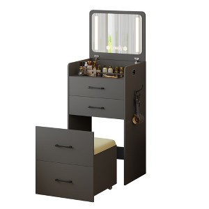Fredees 3-in-1 Vanity Desk with Flip Top Mirror and Lights. - 1 of 4