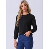 INSPIRE CHIC Women's Work Long Sleeve Keyhole Neck Elegant Chiffon Blouse - 2 of 4