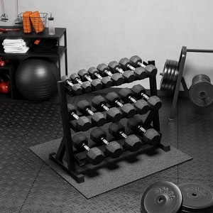 Coucheta Rubber Coated Hex Dumbbell Weight Set,Multiple Sizes Exercise & Fitness Dumbbells,Multiple Packages,210LB/350LB/450LB/550LB - 1 of 4