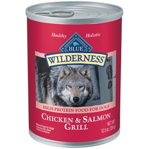 Blue Buffalo Wilderness High Protein Natural Adult Wet Dog Food with Salmon & Chicken Grill - 12.5oz - 1 of 4