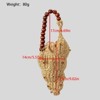 FATMOON Shell Clutch, Deep Sea Shells Handwoven Straw Conch Clutch, Internal Drawstring Pocket, for Womens Beach, Daily Life - Khaki - 3 of 4