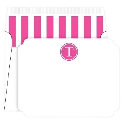 10ct Die-Cut Social Set Preppy Stripe Monogram - T