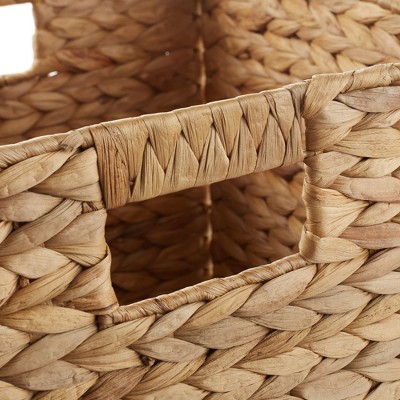 Natural Handwoven Water Hyacinth Square Storage Baskets, Set of 6