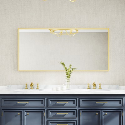 Rectangular Aluminum Framed Wall Bathroom Vanity Mirror