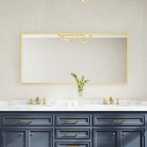 Rectangular Aluminum Framed Wall Bathroom Vanity Mirror - 1 of 4