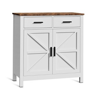 NicBex 31.5" Farmhouse 2-Door Sideboard,Kitchen Storage Cabinets with 2 Drawers and 2 Doors for Dining Room,White/Gray - 1 of 4