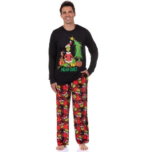 Dr. Seuss The Grinch Men's The Mean One Pajamas Buffalo Plaid Sleepwear (XL) Multicolored - 1 of 4