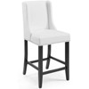 Set of 2 Baron Counter Height Barstool Faux Leather White - Modway: Elegant Nailhead Trim & Footrest - 3 of 4