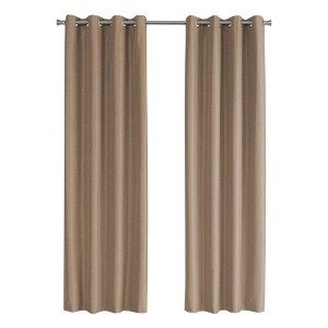 Monarch Specialties Curtain Panel 2Pcs Set  100 Blackout Grommet Living Room Bedroom Kitchen Thermal Insulation Polyester Brown Contemporary Modern - 1 of 4