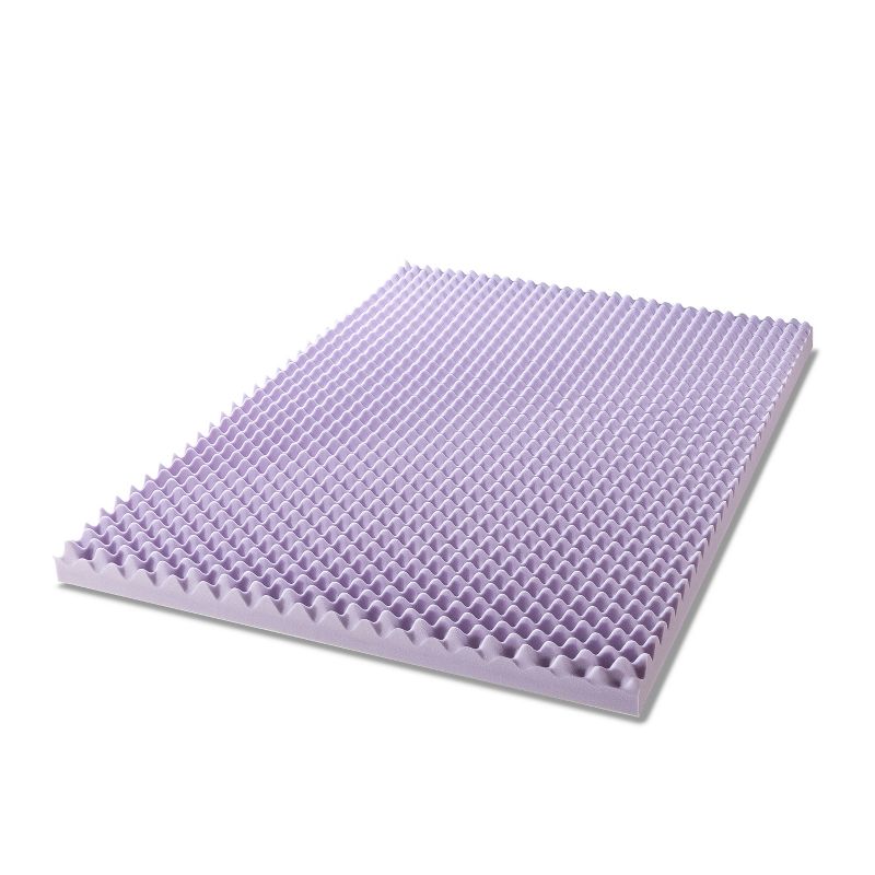 Mellow Egg Crate Memory Foam Lavender Infusion 4" Mattress Topper, 6 of 9