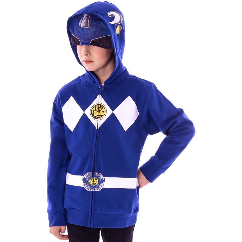 The Power Rangers Boys Mesh Face Covering Full-Zip Costume Hoodie, 1 of 5