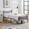 VECELO Twin/Full/Queen Size Bed Frame with Headboard, Platform Bed with Large Under Bed Storage, Heavy Duty Slats, Metal Black - 2 of 4