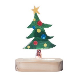 Transpac Acrylic 7.87 in. Multicolor Christmas Tree Shaped Table Sign - 1 of 4