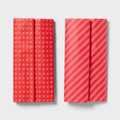 8ct Heart Stripe Valentine's Day Tissue Paper - Spritz™