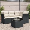 vidaXL Garden Sofa Set Black PE Rattan 5 Piece Set Modular - 2 of 4