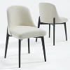 52 inch Round Natural Wood Color Dining Table with 6 White Dining chairs Suitable for Dining Room / Living Room - 3 of 4