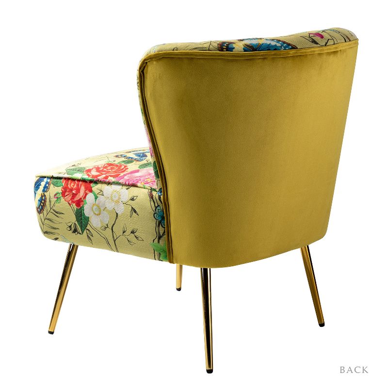 Urbain Wooden Upholstery Accent Side Chair with Tufted Back | Karat Home, 5 of 12