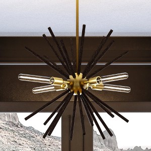 Urban Ambiance Luxury Mid-Century Modern Chandelier 23.875''H x 27.625''W,  Satin Gold Finish,  Lismore Collection, UHP3881 - 1 of 4
