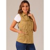 Allegra K Women's Solid Zip Up Sleeveless Utility Anorak Outwear Cargo Vest - 2 of 4