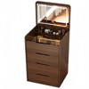 (60cm)(Walnut) 3 in 1 Vanity Desk with Plip Top Mirror,Small Make Up Vanity Set with Visible Glass Desktop - 2 of 4