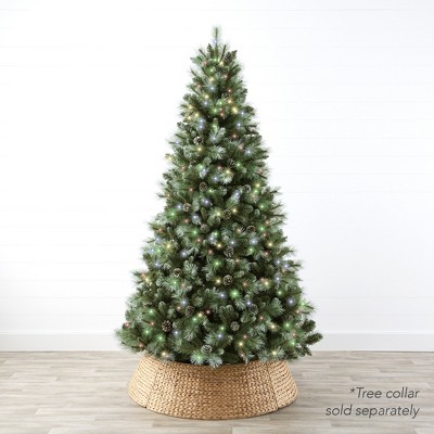 6ft Frosted Pine Christmas Tree with Multicolor LED Lights