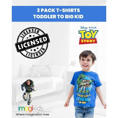 Disney Pixar Toy Story Woody Buzz Lightyear Rex Little Boys 3 Pack T-Shirts Buzz / Woody / Rex Poses 6 — фото 2