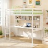 Costway Twin Size Loft Bed with Desk & Shelves Safety Guardrails & Ladder Storage - 4 of 4