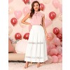 Allegra K Women's Lace Insert Vintage Swing A-Line with Elastic Waist Maxi Skirt - 3 of 4