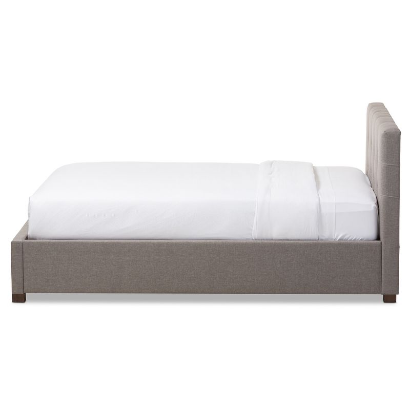 Brandy Modern and Contemporary Fabric Upholstered Platform Bed with Storage Drawer - Baxton Studio, 4 of 10