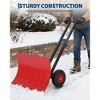 Heavy Duty Snow Shovel with Wheels, Steel Dual Handle Push Snow Pusher Shovel, 5-Position Angle & Height Adjustable Handle, Sidewalk Yard Snow Plow - 2 of 4