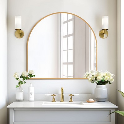 Dovelina Arched Metal Framed Wall Mirror Bathroom Vanity Mirror - 30 ...