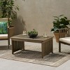 Outdoor Acacia Wood Coffee Table,Rectangular Slatted Patio Table for Deck,Porch,or Backyard Seating Area–Maison Boucle - 3 of 4