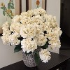 Floral Home 20" Beige Hydrangea with 7 Silk Flowers & Leaves - 2-Piece - 3 of 4