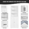 Yaheetech 64.5"H Corner Shelving Unit Corner Cabinet with Adjustable Shelf, White - 4 of 4