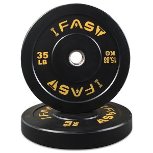 Sapphtopaz Olympic Bumper Weight Plates for Barbell, Rubber Plate with 2-Inch Steel Insert Barbell Plates for Weightlifting and Strength Training - 1 of 4